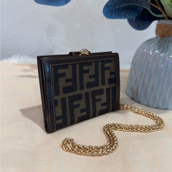 FENDI Zucca Kisslock Compact Wallet $799 - Picture 5 of 13